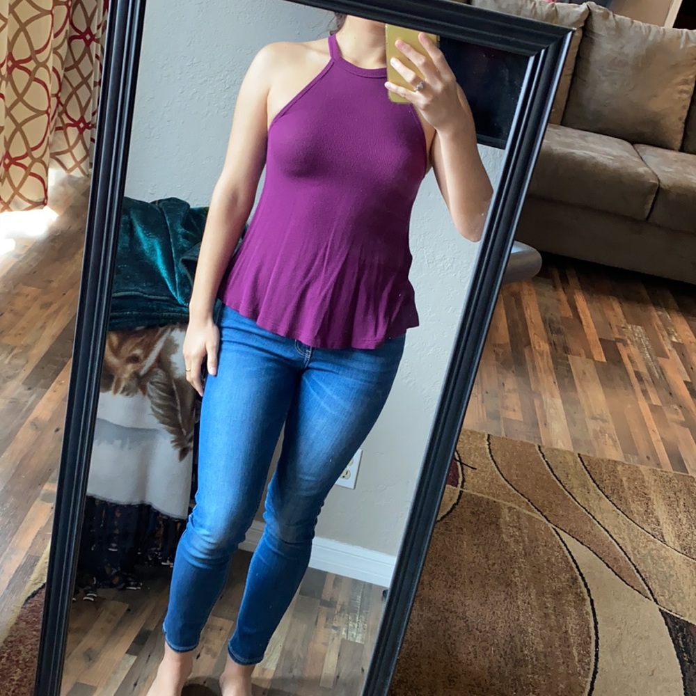 Purple stretchy top